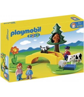 Famille Avec Animaux De La Prairie - Playmobil 123 - 6788 - Figurine