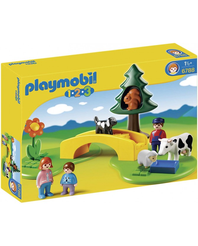 Famille Avec Animaux De La Prairie - Playmobil 123 - 6788 - Figurine