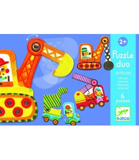 Puzzle duo articulo véhicules - Djeco