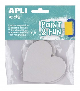 Lot de 2 mini cœurs sur toile magnétique