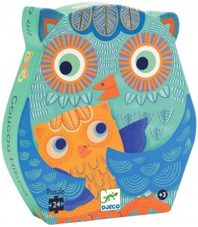 Coucou Hibou -  Djeco - Puzzle Silhouette 24 pièces