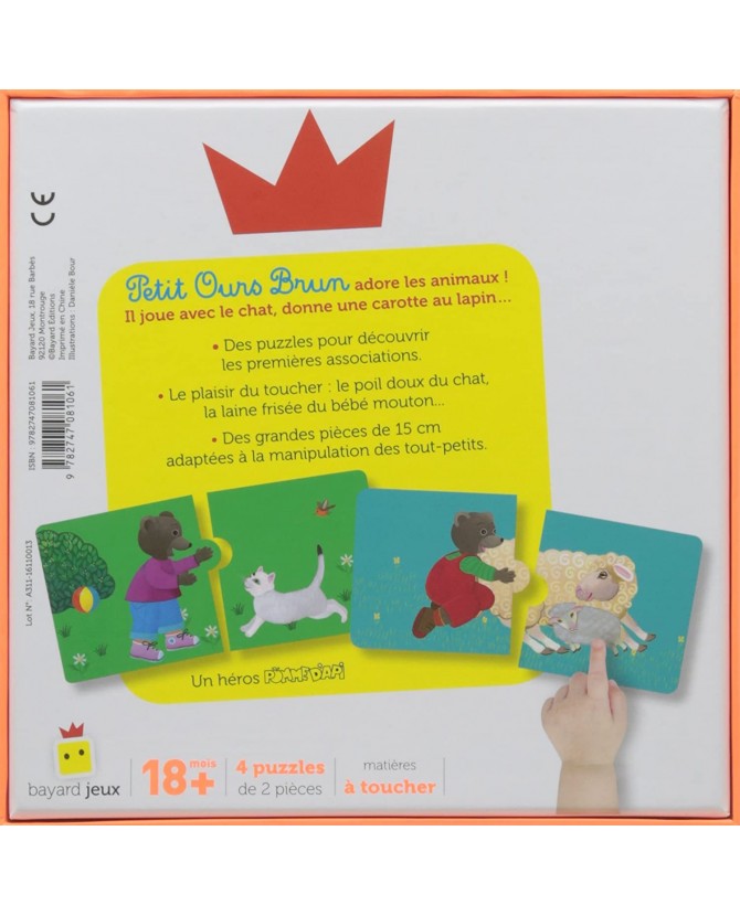 Mon Premier Puzzle a Toucher Les Animaux Jeu Petit Ours Brun