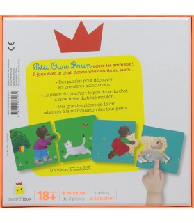 Mon Premier Puzzle a Toucher Les Animaux - Jeu Petit Ours Brun