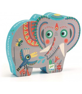 Elephant D Asie - Djeco- Puzzle Silhouette