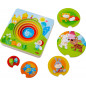 Puzzle en bois multicolore Puzzle en bois multicolore