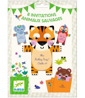 Cartes d Invitation Animaux Sauvages - Djeco