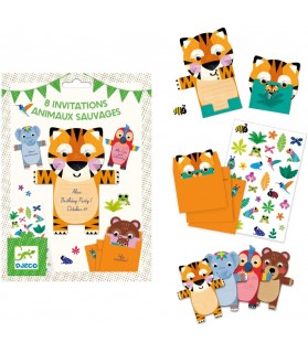 Cartes d Invitation Animaux Sauvages - Djeco