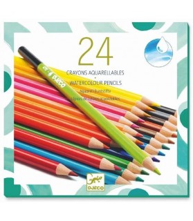 24 crayons aquarellables - DJECO