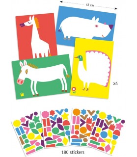 Création avec autocollants animaux grands - DJECO DJ09046