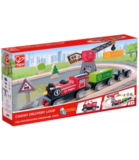 Circuit de Train de Marchandises - Hape - E3731 - Jouet en Bois - Circuit de Train