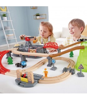 Coffret de Train de 50 pièces avec boîte de Rangement - Hape - E3764