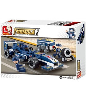 F1 Racing - Voiture Bleue + Mécanicien