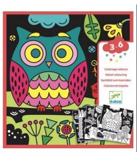Coloriage velours dans le nuit il y a - Djeco