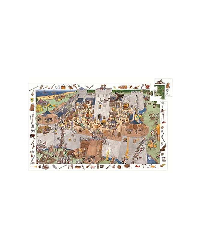 Puzzles observation – Le château fort - 100 Pièces - Djeco - 24602