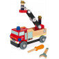 Camion de Pompiers Brico'kids en Bois - Janod - Jeu de construction - avec 2 Pompiers - 45 Pièces, Facile à Monter Camion de Pompiers Brico'kids en Bois - Janod - Jeu de construction - avec 2 Pompiers - 45 Pièces, Facile à Monter