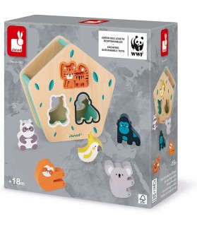 Boîte à Formes des Animaux en Bois - Jeu d'Encastrement -  Janod