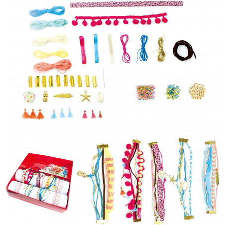 Lovely Box Grand Modèle Collector - Dès 7 ans -  Kit de loisir créatif enfant - 5 bracelets multi-rangs - DIY