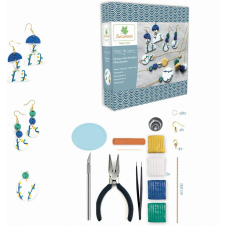 Kit pour créer des Bijoux-Pâte polymère -SYCOMORE-ADB001 Atelier