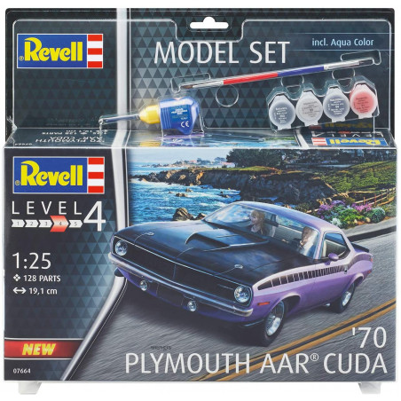 PLYMOUTH 1970 AAR CUDA - Revell Model Set 67664 Maquette de Voiture à Construire