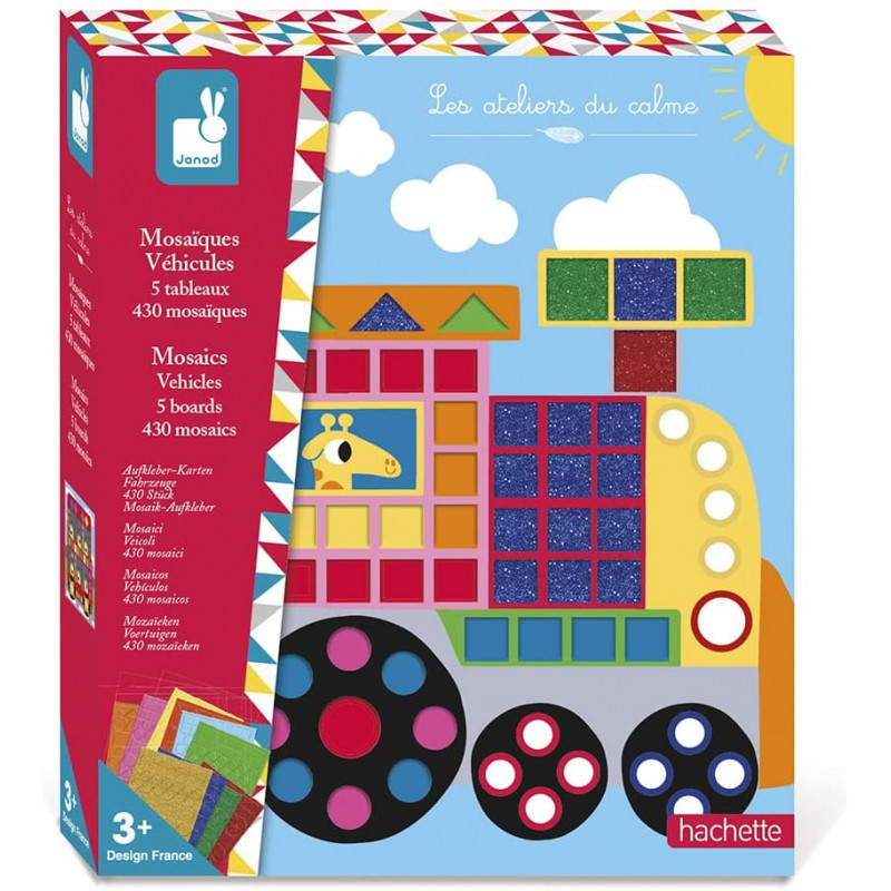 Mosaïques Véhicules, J07900 - Janod Kit Créatif