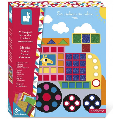 Mosaïques Véhicules, J07900 - Janod Kit Créatif