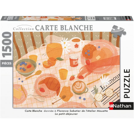 Puzzle 1500 pièces-Le Petit-déjeuner/Florence Sabatier -  Nathan