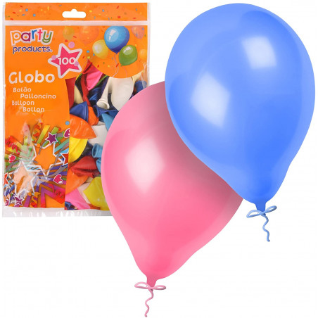 Pack 100 Ballons, 23 cm, Multicolore -  PARTY