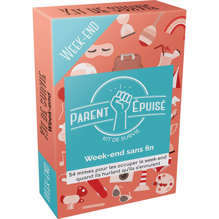 Parent épuisé Kit de survie : Week-end sans fin | Jeu de société | À partir de 4 ans | 2 joueurs