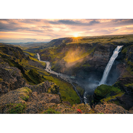 La cascade Háifoss, Islande - Ravensburger - Puzzle Adulte - Puzzle 1000 p