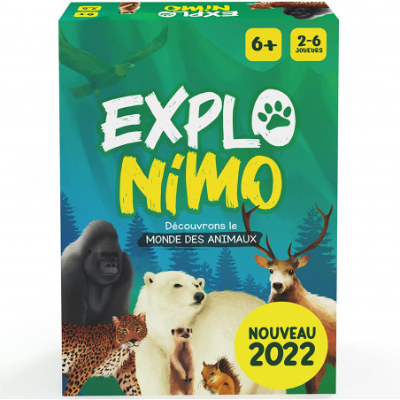 Explonimo - Jeux de Societe Enfant 6 Ans+ - Jeu de Cartes Kids - Devinez l'Animal